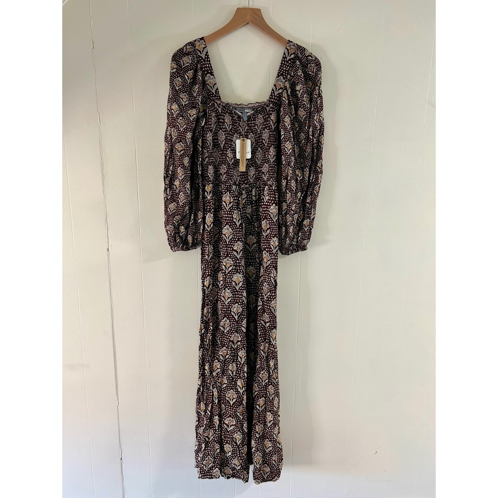 Anthroplogie Conditions Apply Eminee Printed Jumpsuit in Brown sz XS - Picture 3 of 5